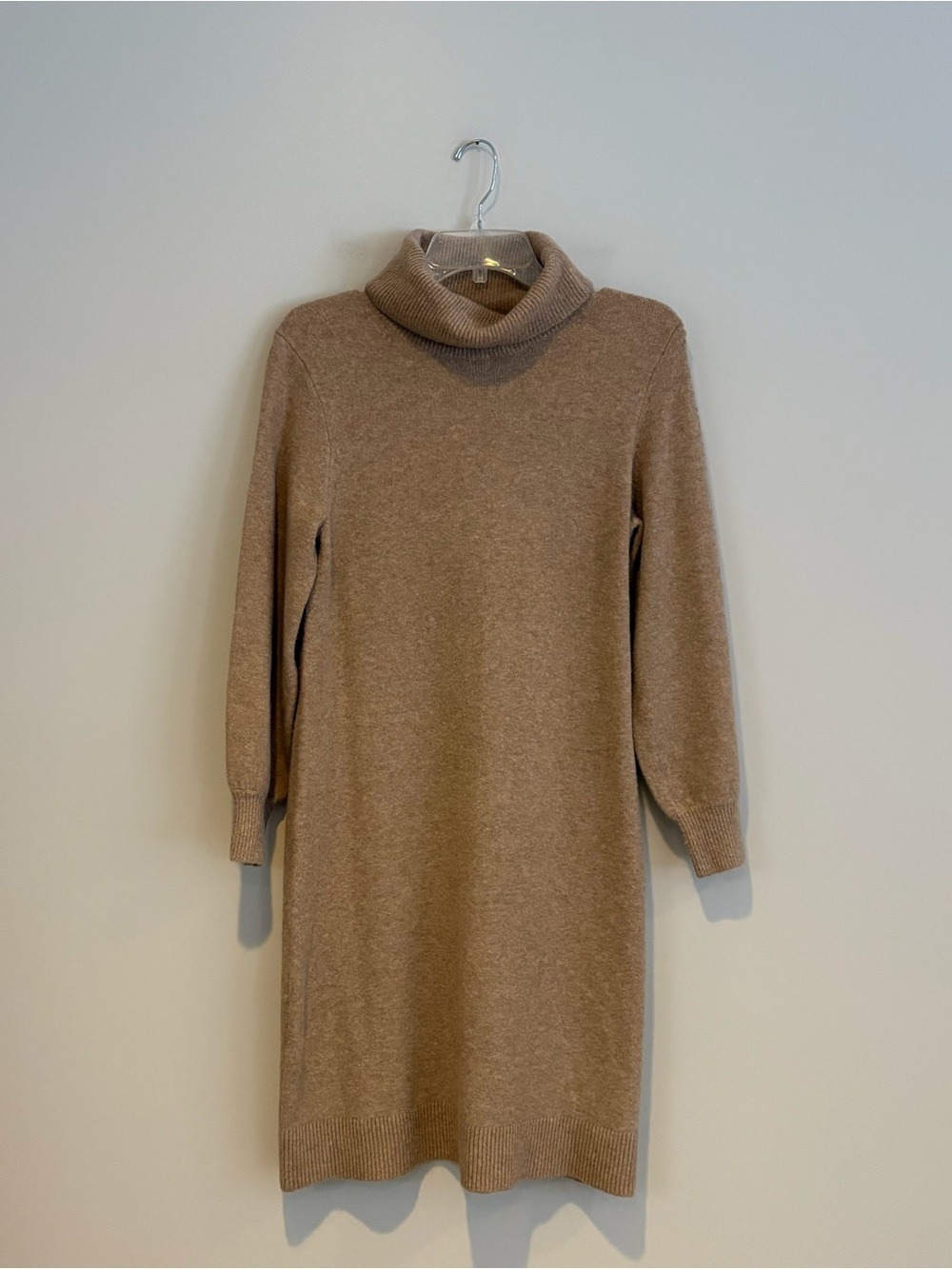 J.Crew Extra-Soft Long Sleeve Sweater Dress in Tan Size S